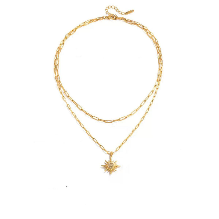 Double Chain Sun Necklace