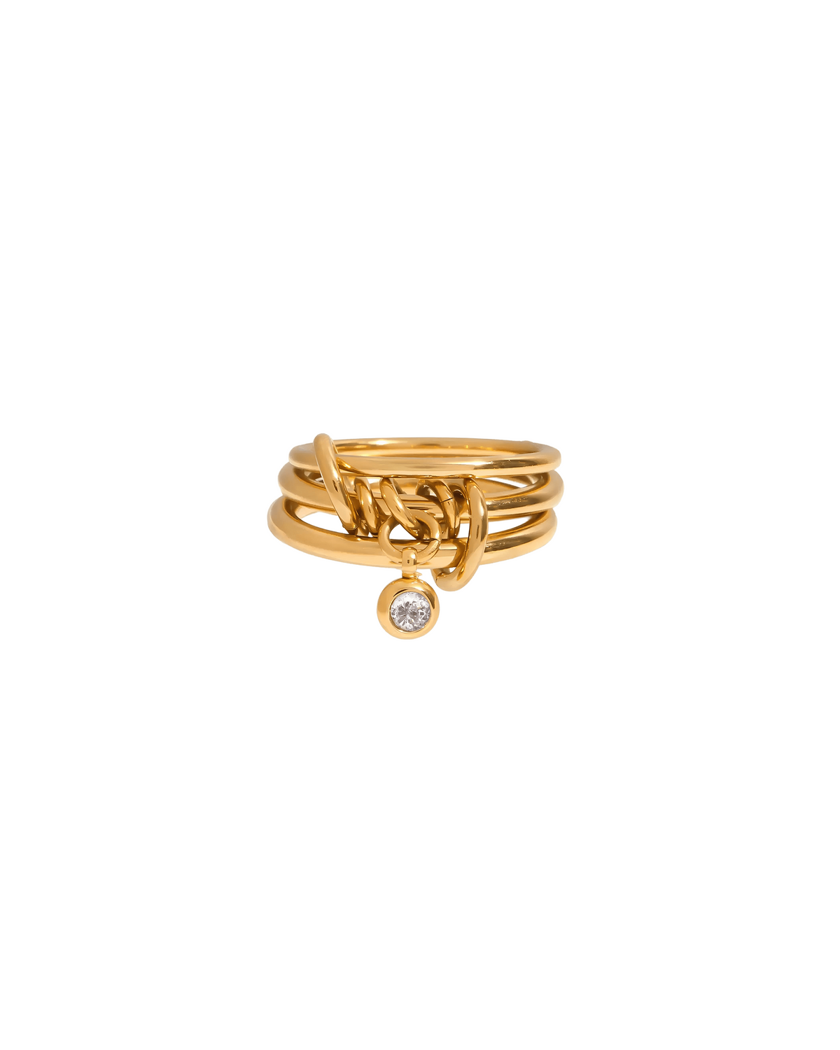 Triple Band Droplet Ring