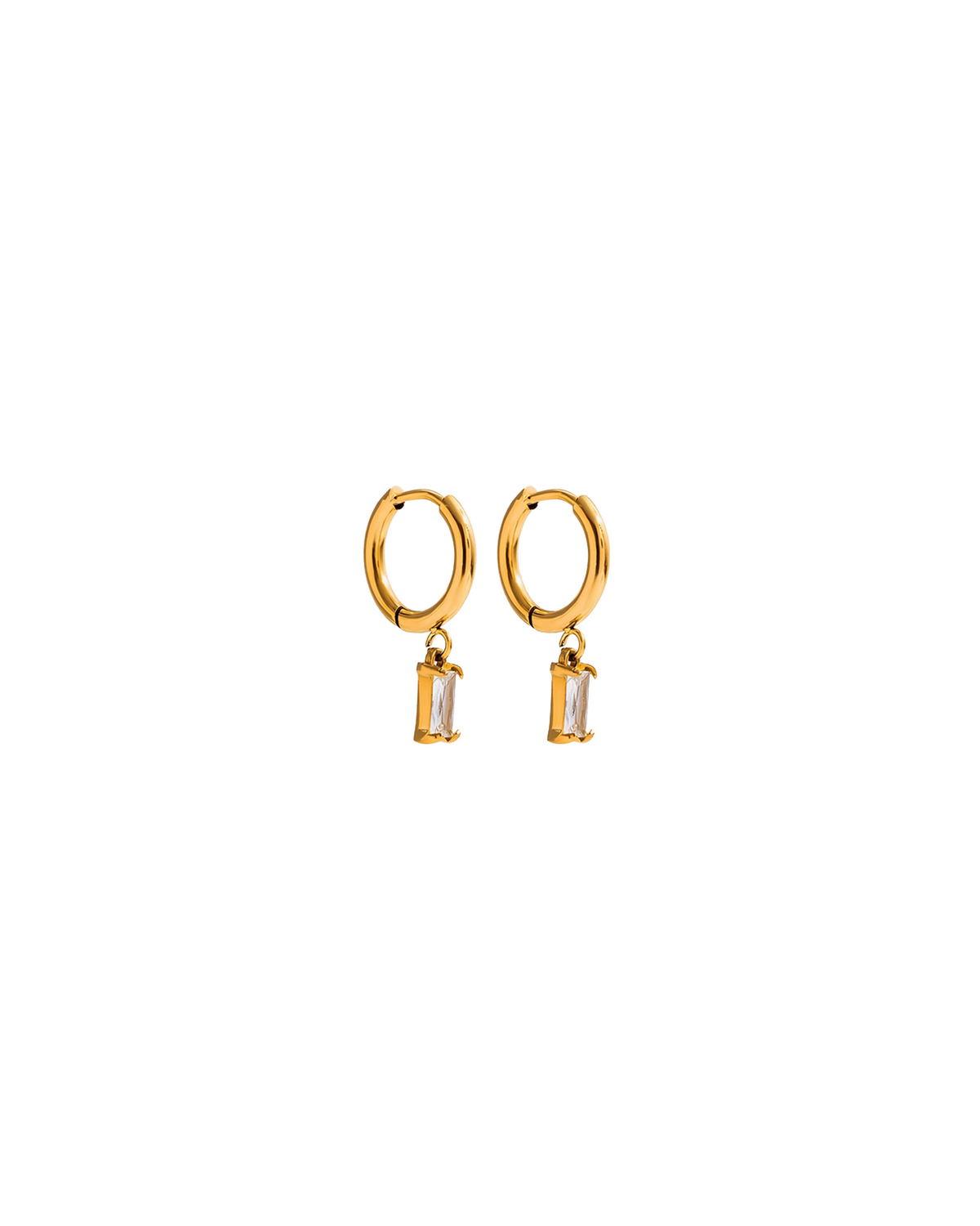 Baguette Single Drop Hoops