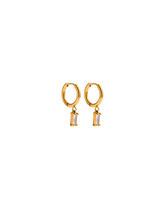 Baguette Single Drop Hoops