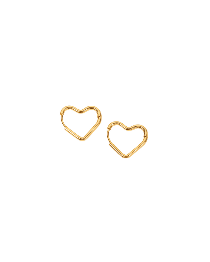 Heart Huggie Hoops