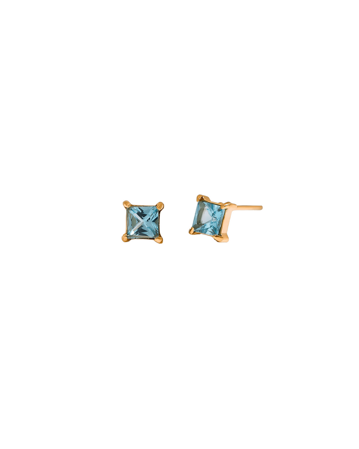 Blue Square Studs